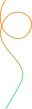 What We Do Orange Green Swirl Accent Design